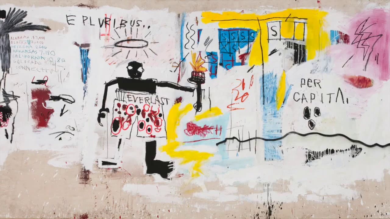 Vue d'une oeuvre de Basquiat