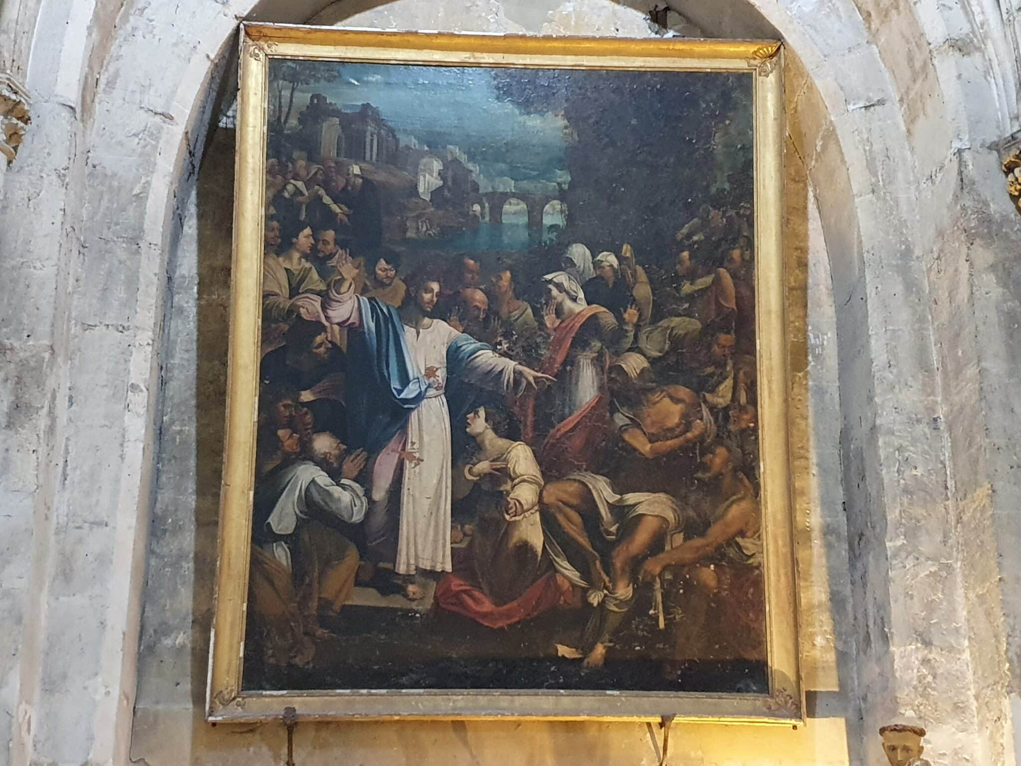 Tableau imité de la Résurrection de Saint-Lazar par Sebastiano Del Piombo