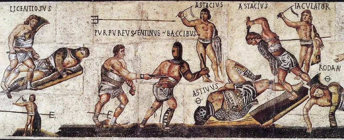 Mosaïques romaines de gladiateurs