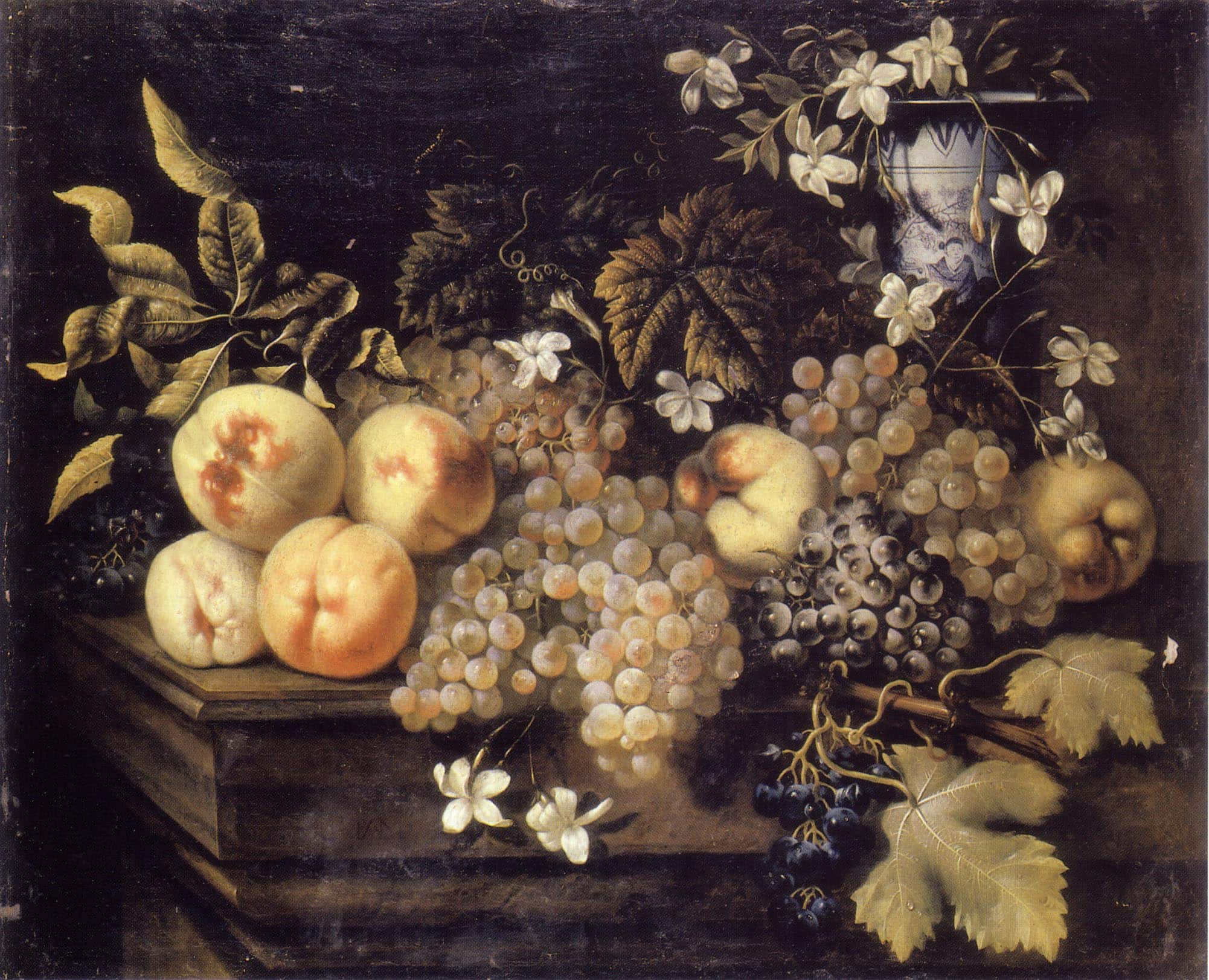 Tableau d'une nature morte avec des fruits par Pierre-Antoine Lemoine