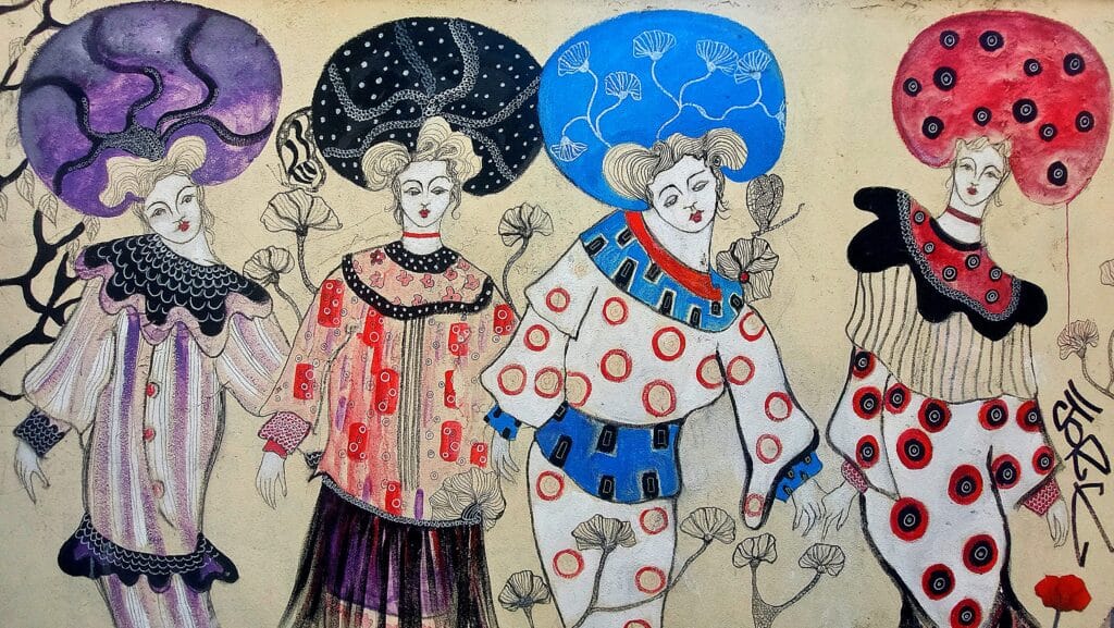 Graffiti street art clowns, Paris