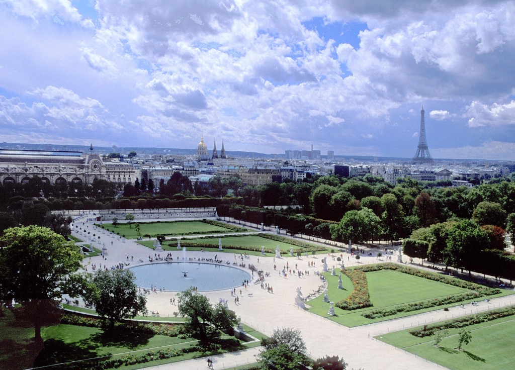 Jardin des Tuileries, vue panoramique, Paris